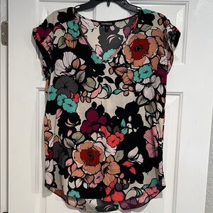 Express Women's Floral Blouse - Black and Multicolor